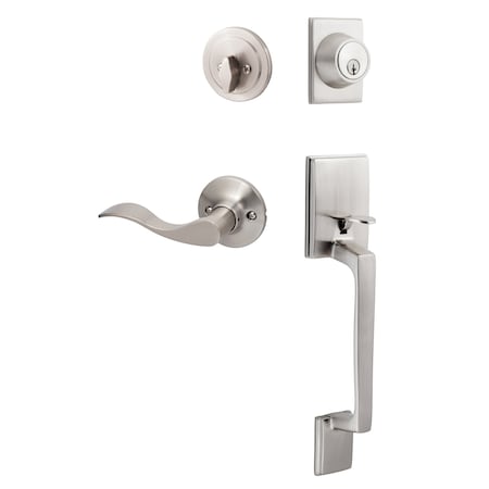 Sure-Loc Hardware Sure-Loc Hardware Coronado Handleset with Round Thumb Turn, Snowbird handleset trim, Satin Nickel, Left Hand CN507-R-SB LH 15